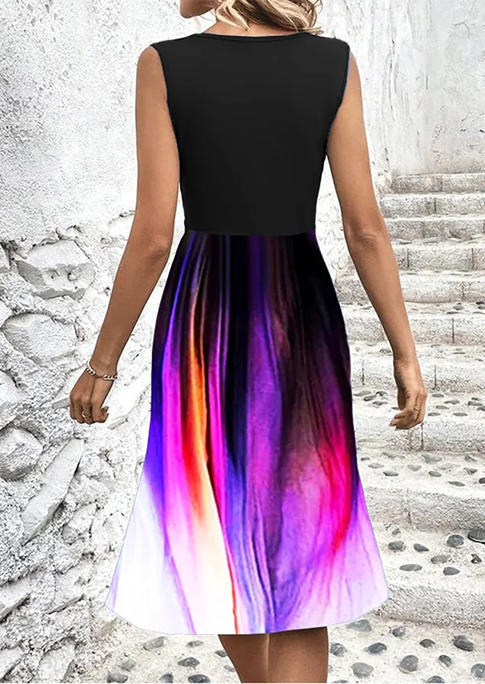 

Midi Dresses Gradient Ruffled Criss-Cross Wrap Sleeveless Midi Dress in Multicolor. Size: L,M,,XL