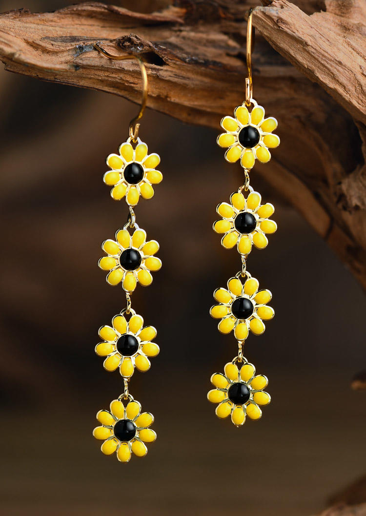 

Earrings Daisy Sweet Alloy Earrings in Yellow. Size