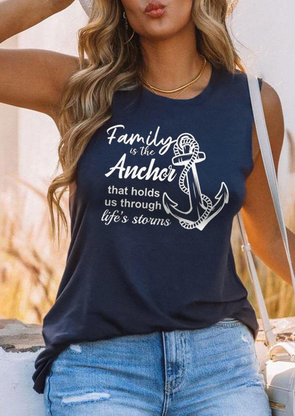 

Tank Tops Family Is The Anchor That Holds Us Through Life' Storms Tank Top - Navy Blue in Blue. Size: M,,XL