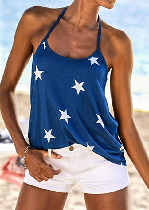 

Tank Tops Star Halter Hollow Out Camisole in Multicolor. Size: L,M,,XL