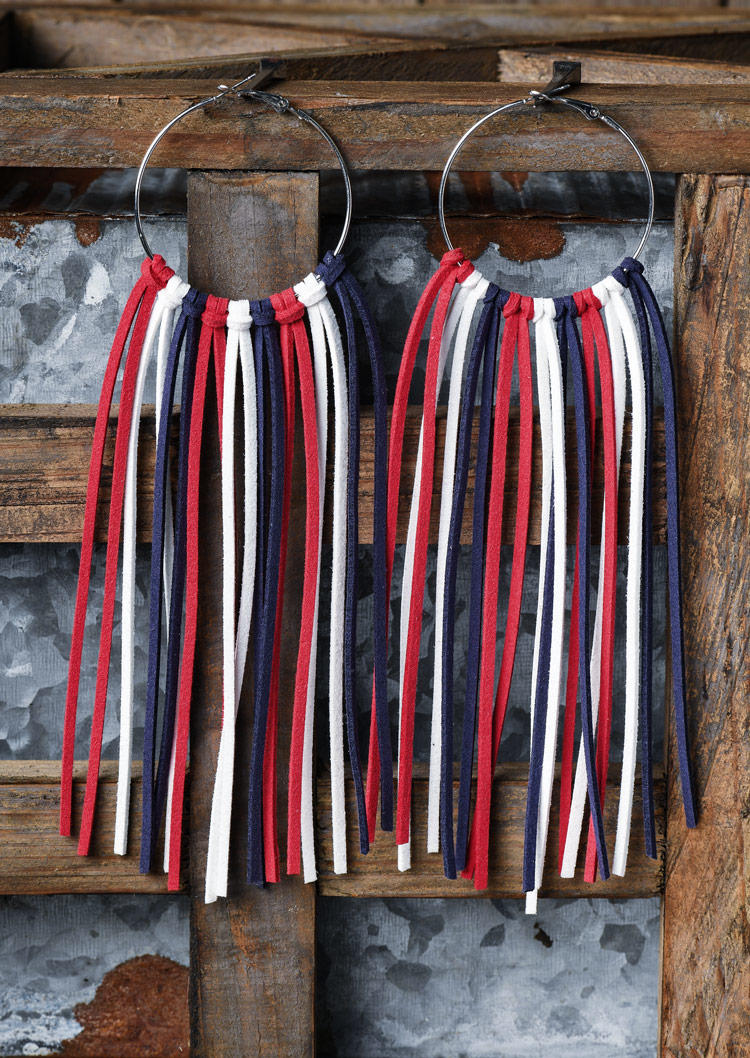 

Earrings Colorful Tassel PU Leather Trendy Earrings in Multicolor. Size