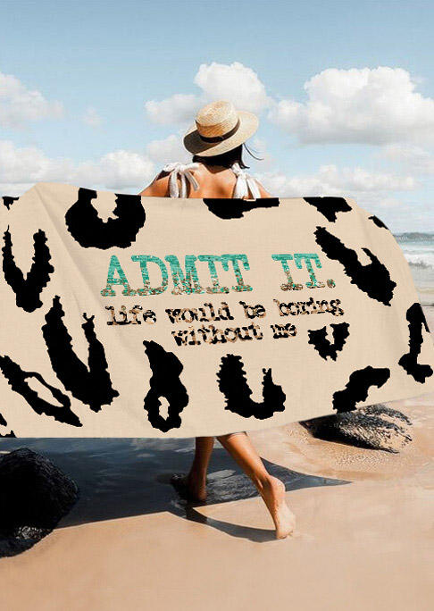 

Blanket Admit It Life Would Be Boring Without Me Leopard Beach Blanket in Multicolor. Size