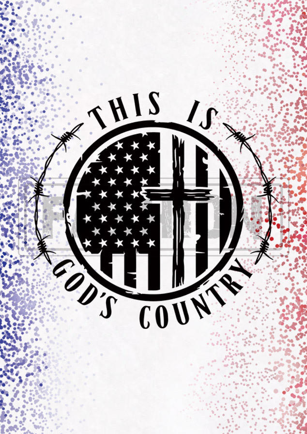This Is God's Country American Flag Cross Tank