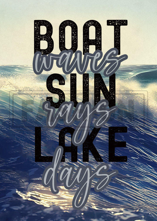 Boat Waves Sun Rays Lake Days T-Shirt Tee