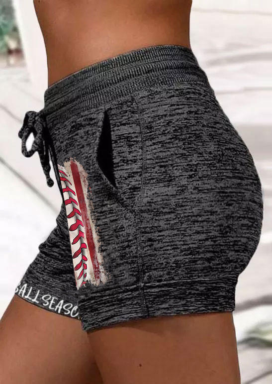 

Shorts Baseball Season American Flag Pocket Drawstring Shorts - Dark Grey in Gray. Size: M