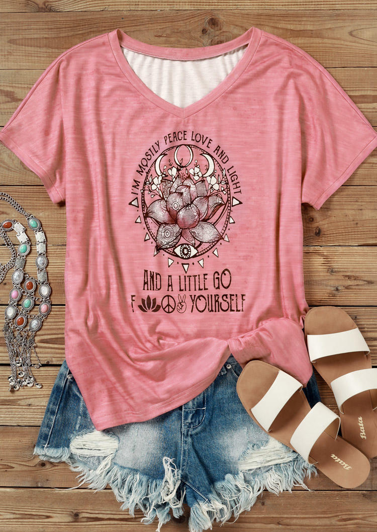 

Blouses I'm Mostly Peace Love And Light Lotus Blouse in Pink. Size: L,M,,XL