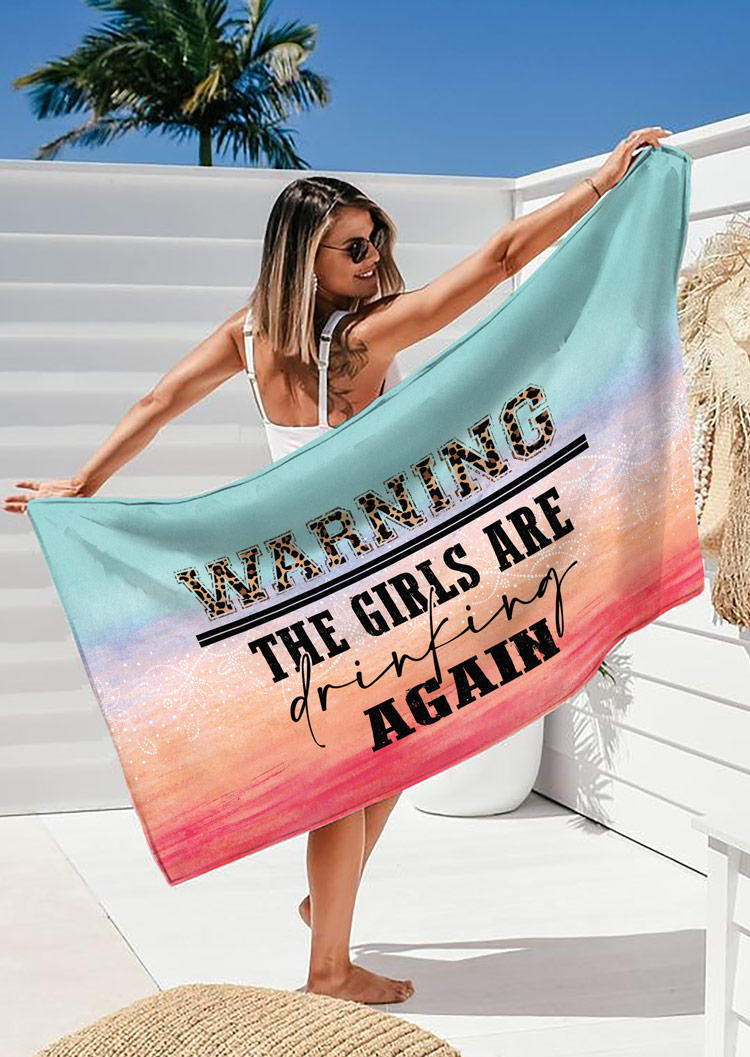 

Blanket Warning The Girls Are Drinking Again Leopard Beach Blanket in Multicolor. Size