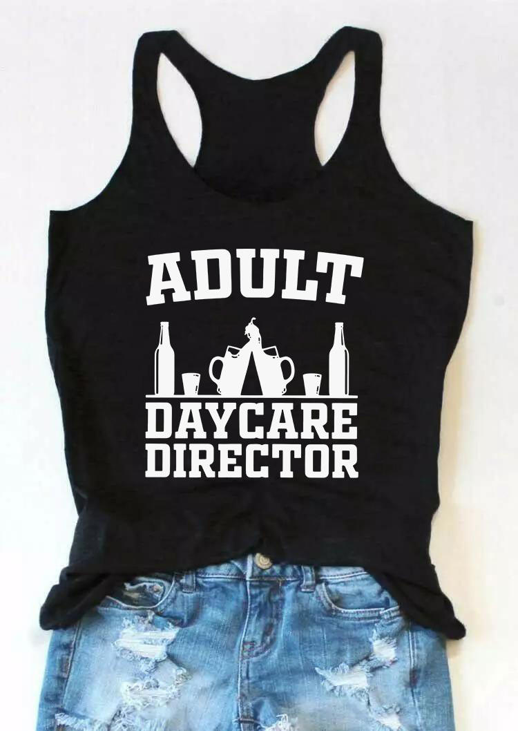 

Tank Tops Adult Daycare Director Racerback Tank Top in Black. Size