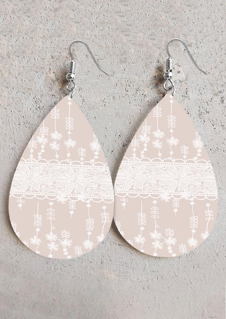 Floral Acryl Water Drop Earrings