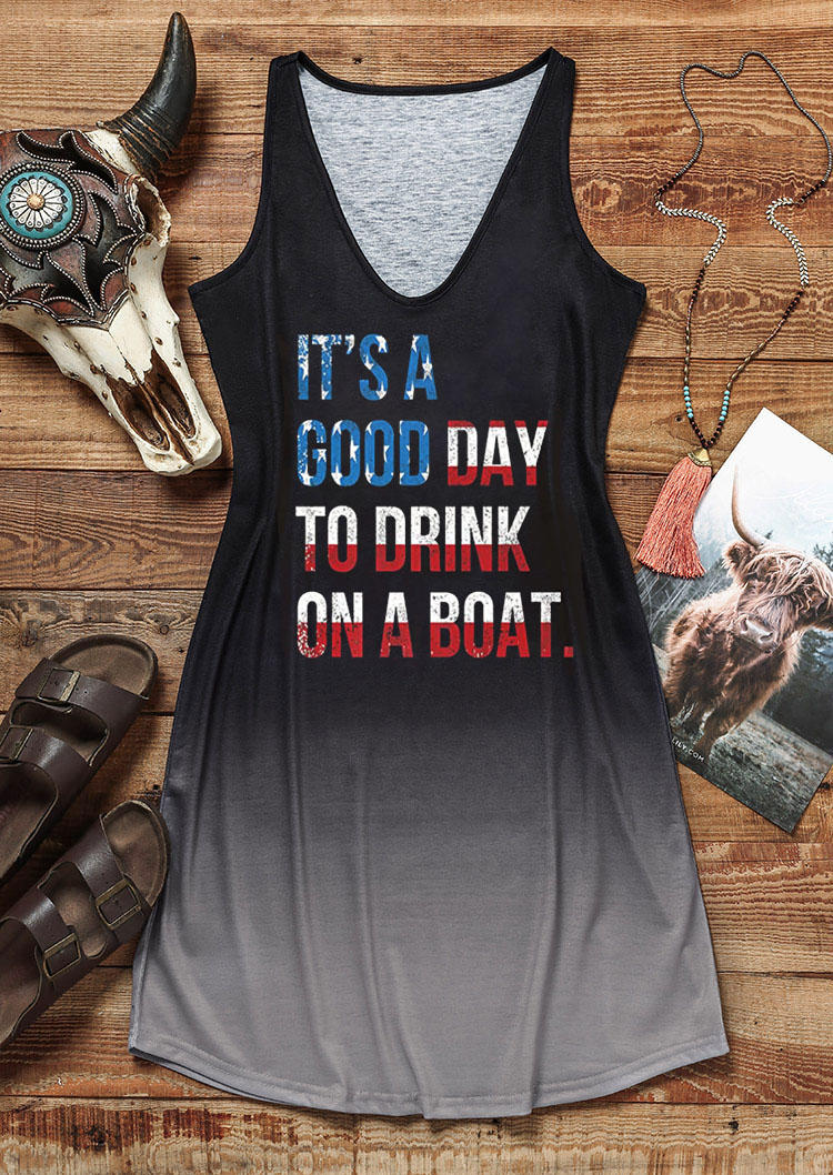 

Mini Dresses It' A Good Day To Drink On A Boat Gradient Sleeveless Mini Dress in Black. Size