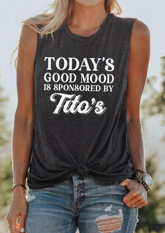 

Tank Tops Today' Good Mood Is Sponsored By Tito' Tank Top - Dark Grey in Gray. Size