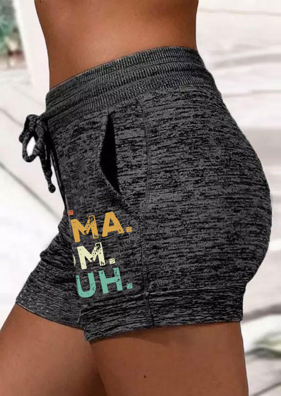 

Shorts Ma Mama Mom Bruh Drawstring Pocket Shorts - Dark Grey in Gray. Size: L,M,,XL