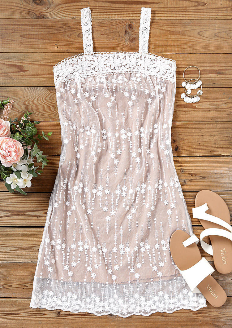 

Mini Dresses Open Back Lace Splicing Mini Dress in Multicolor. Size
