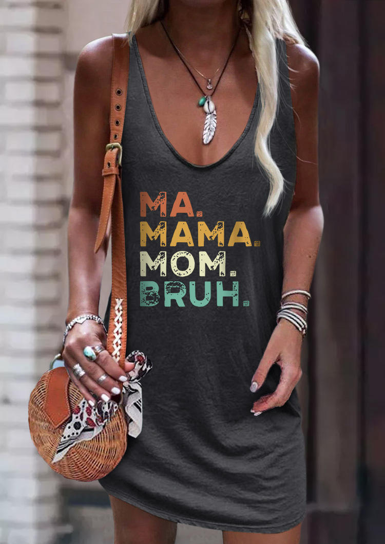 

Mini Dresses Ma Mama Mom Bruh Sleeveless Mini Dress - Dark Grey in Gray. Size