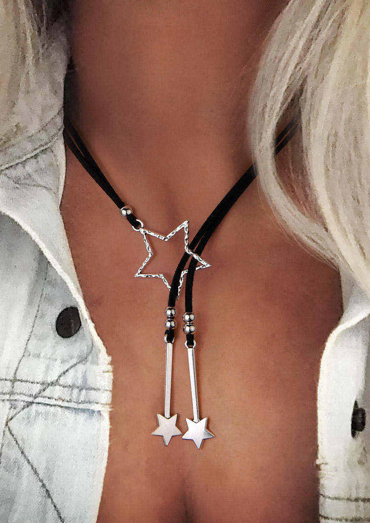 

Necklaces Star Pendant Alloy Necklace in Silver. Size