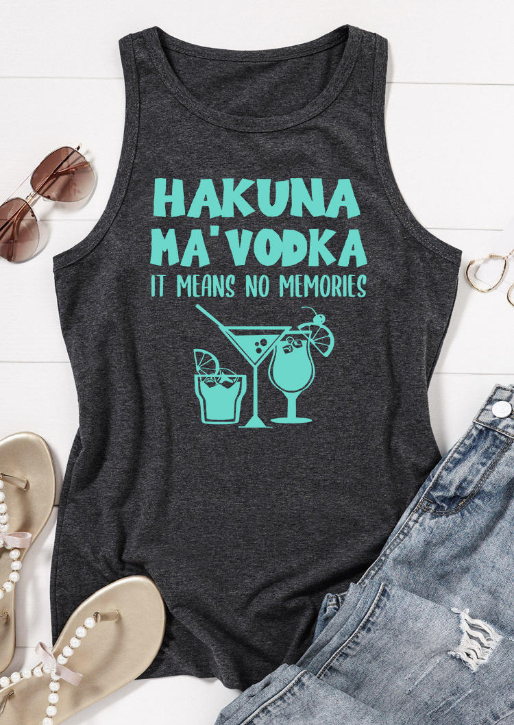 

Tank Tops Cute Letter Drinking Racerback Tank Top - Dark Grey in Gray. Size