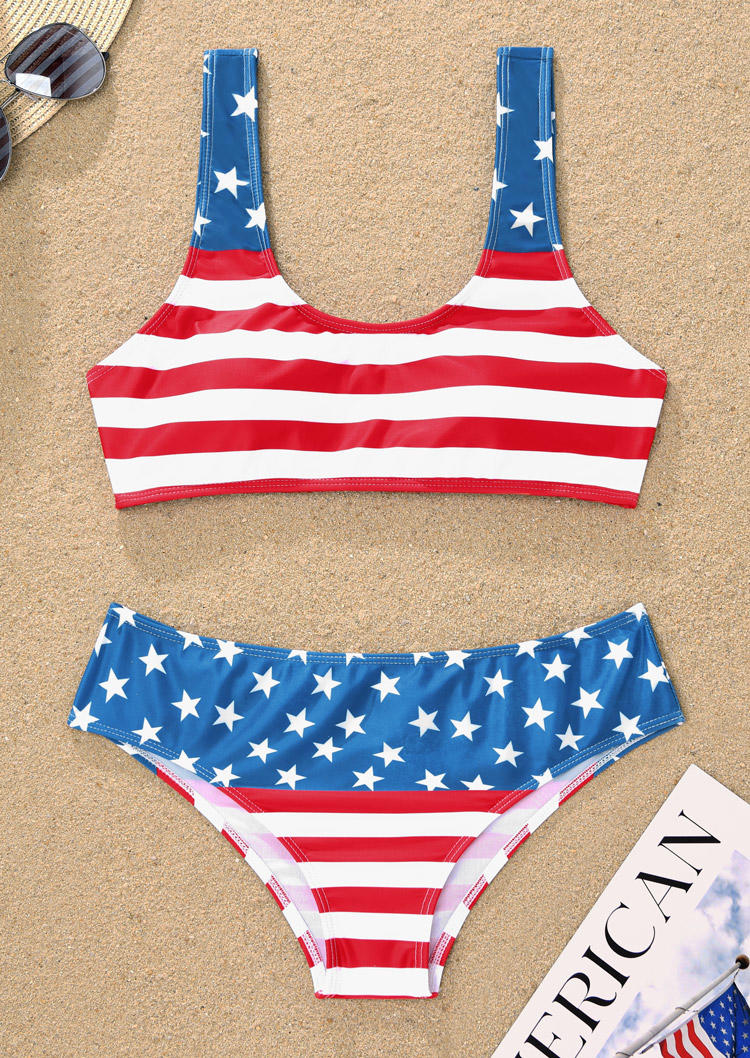 

Bikini Sets American Flag Star Striped Bikini Set in Multicolor. Size