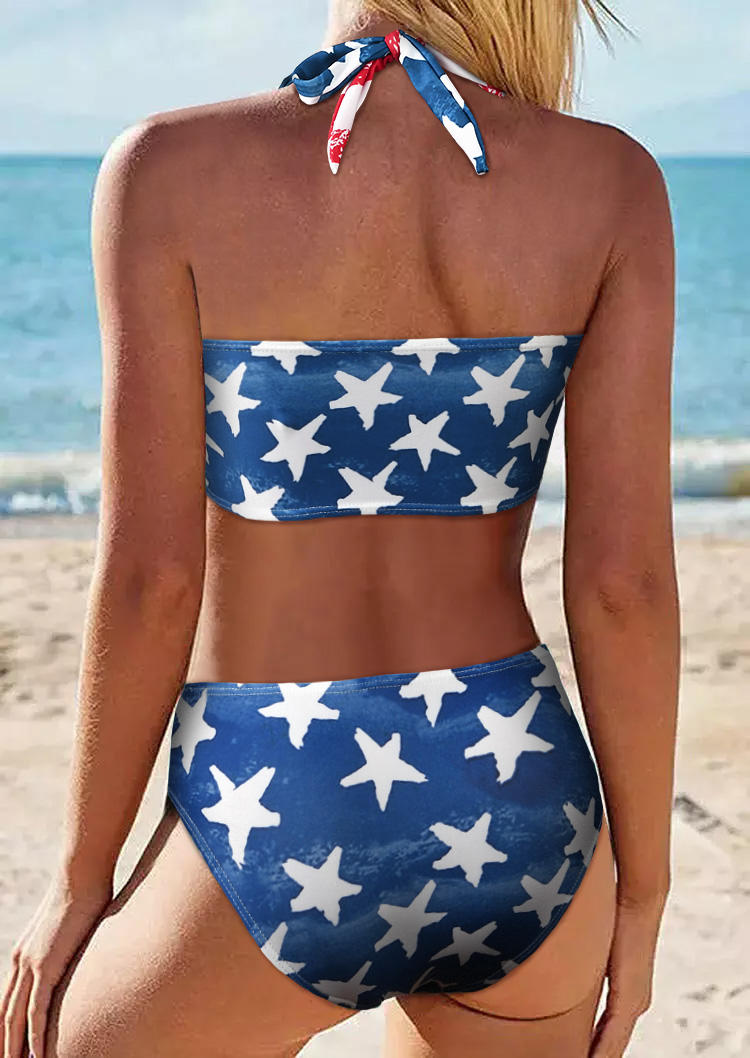 

Bikini Sets American Flag Halter Tie Bikini Set in Multicolor. Size