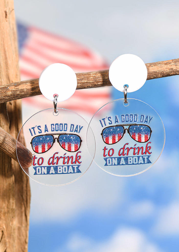 

Earrings It's A Good Day To Drink On A Boat American Flag Stud Earrings in Multicolor. Size