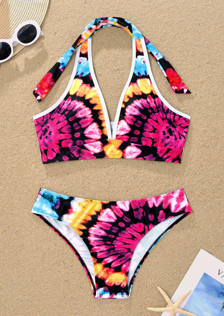 

Bikini Sets Tie Dye Halter Bikini Set in Multicolor. Size