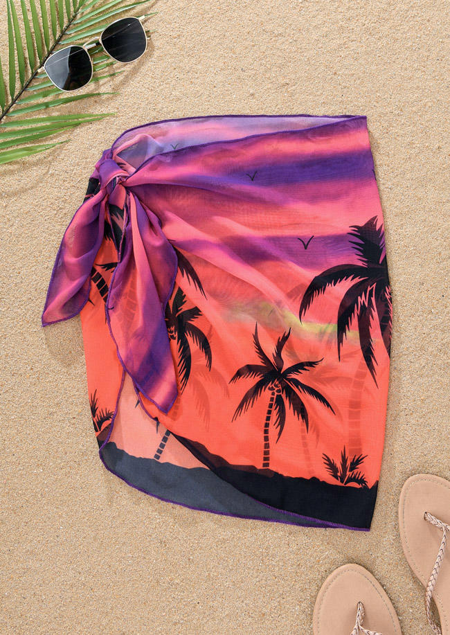 

Cover Ups Coconut Tree Cover Up Mini Skirt Sarong in Multicolor. Size
