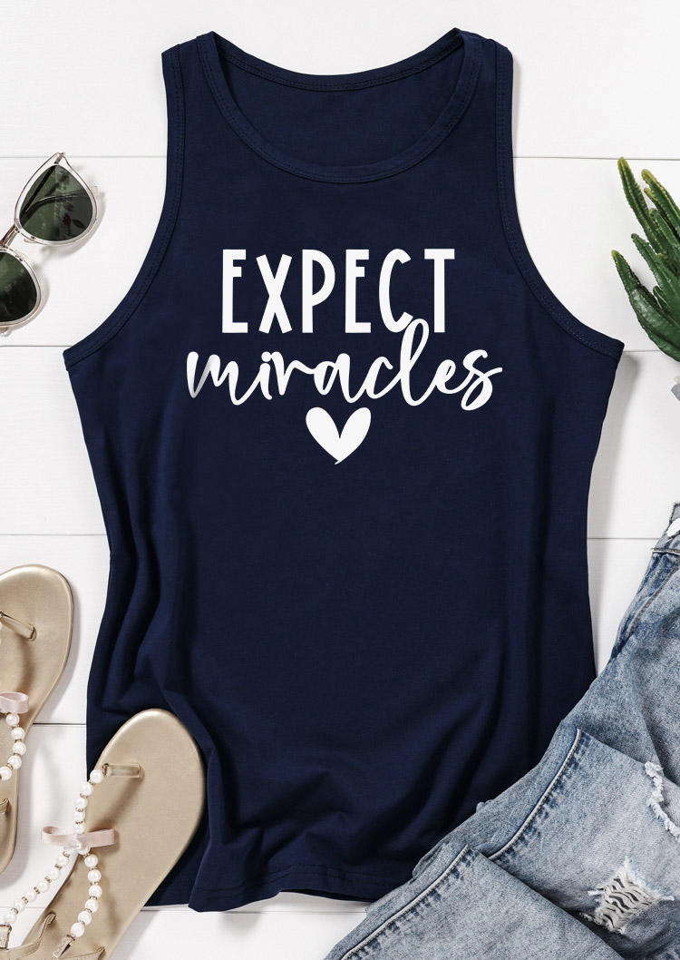 

Tank Tops Expect Miracles Heart Tank Top - Navy Blue in Blue. Size: ,XL