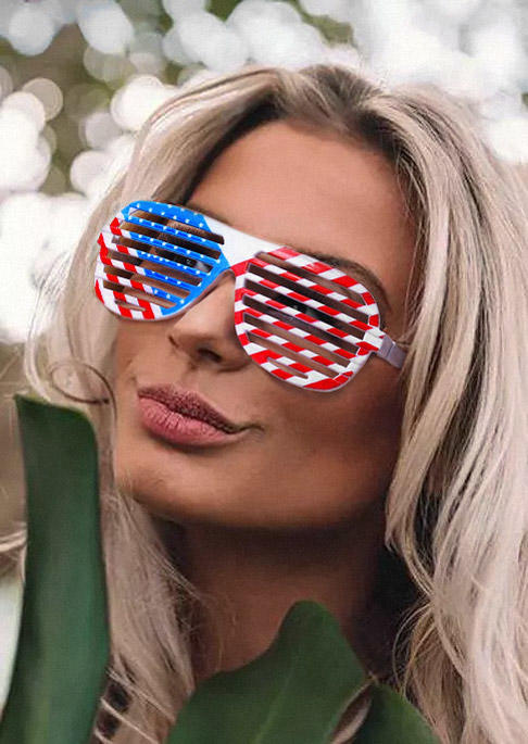 

Sunglasses American Flag Shutter Glasses Ornament in Multicolor. Size