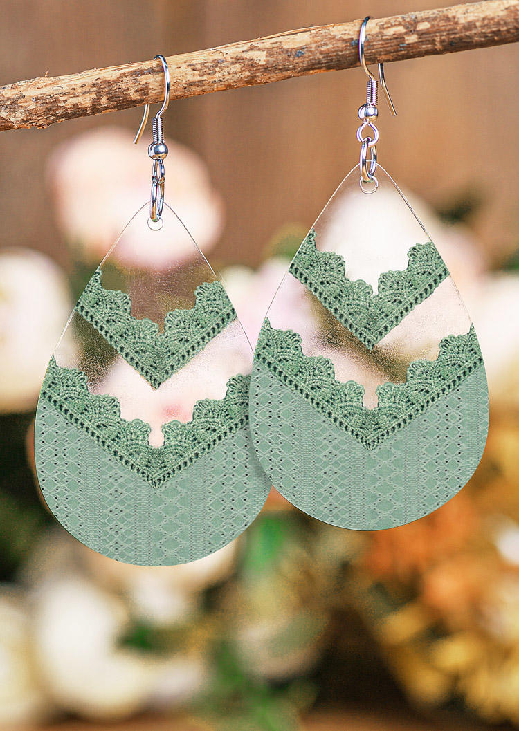 

Earrings Acryl Water Drop Hook Earrings in Green. Size