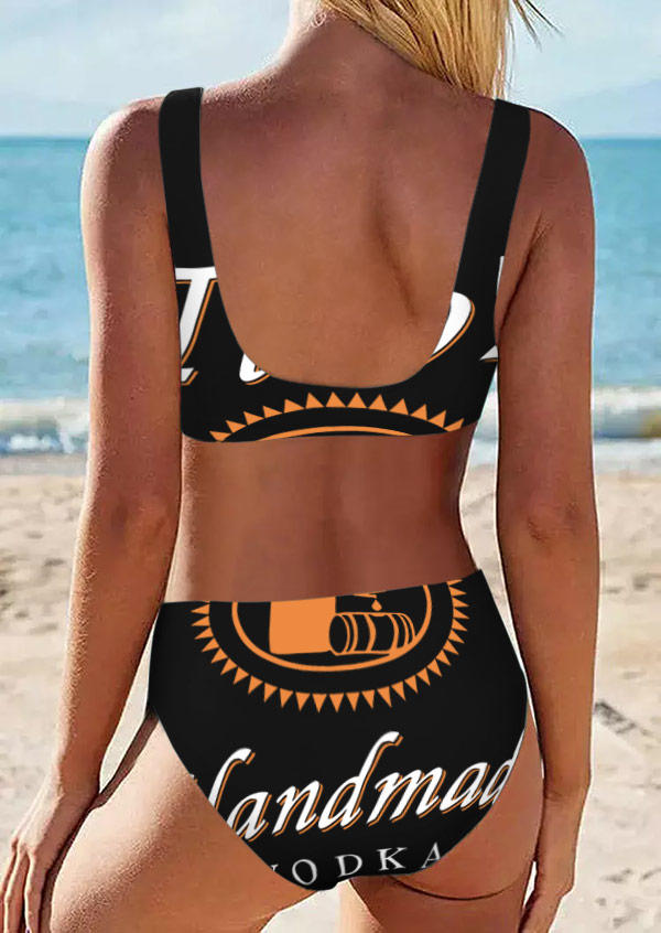 

Bikini Sets Drinks Letter Graphic Bikini Set in Multicolor. Size