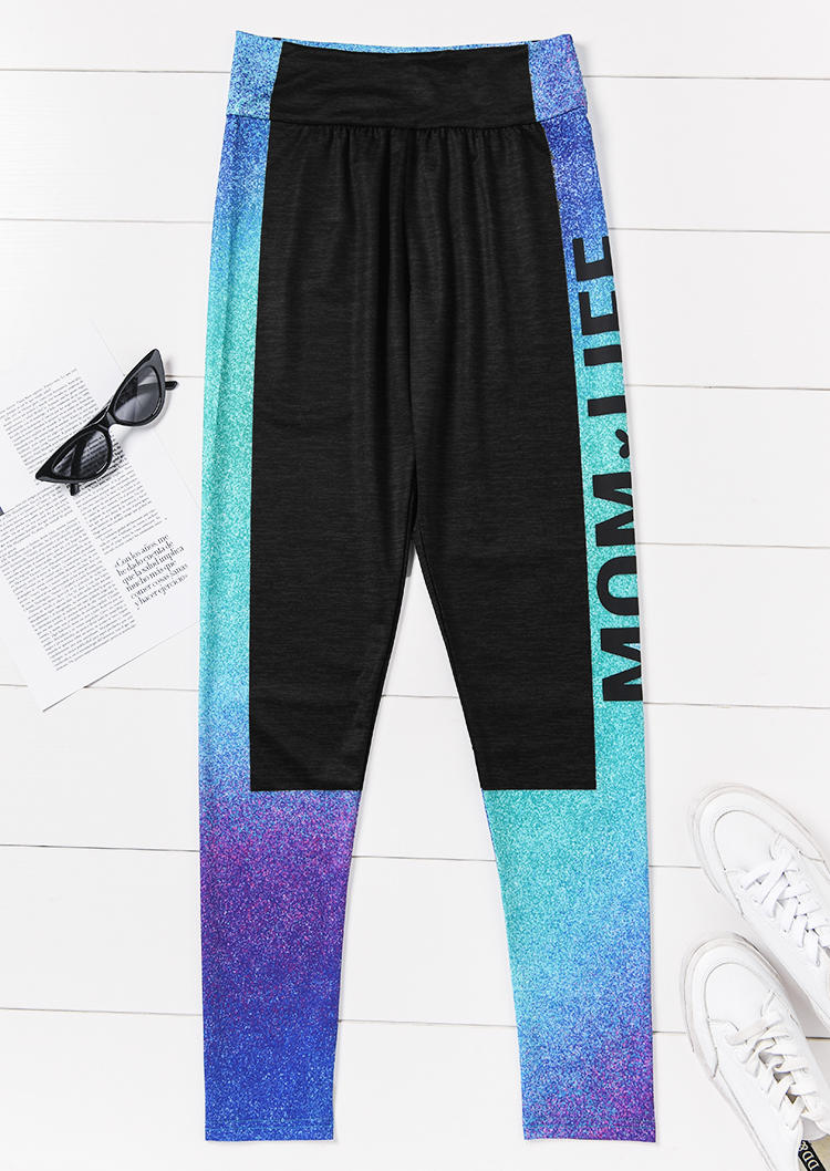 

Activewear Mom Life Gradient Glitter Yoga Sports Activewear Leggings in Multicolor. Size