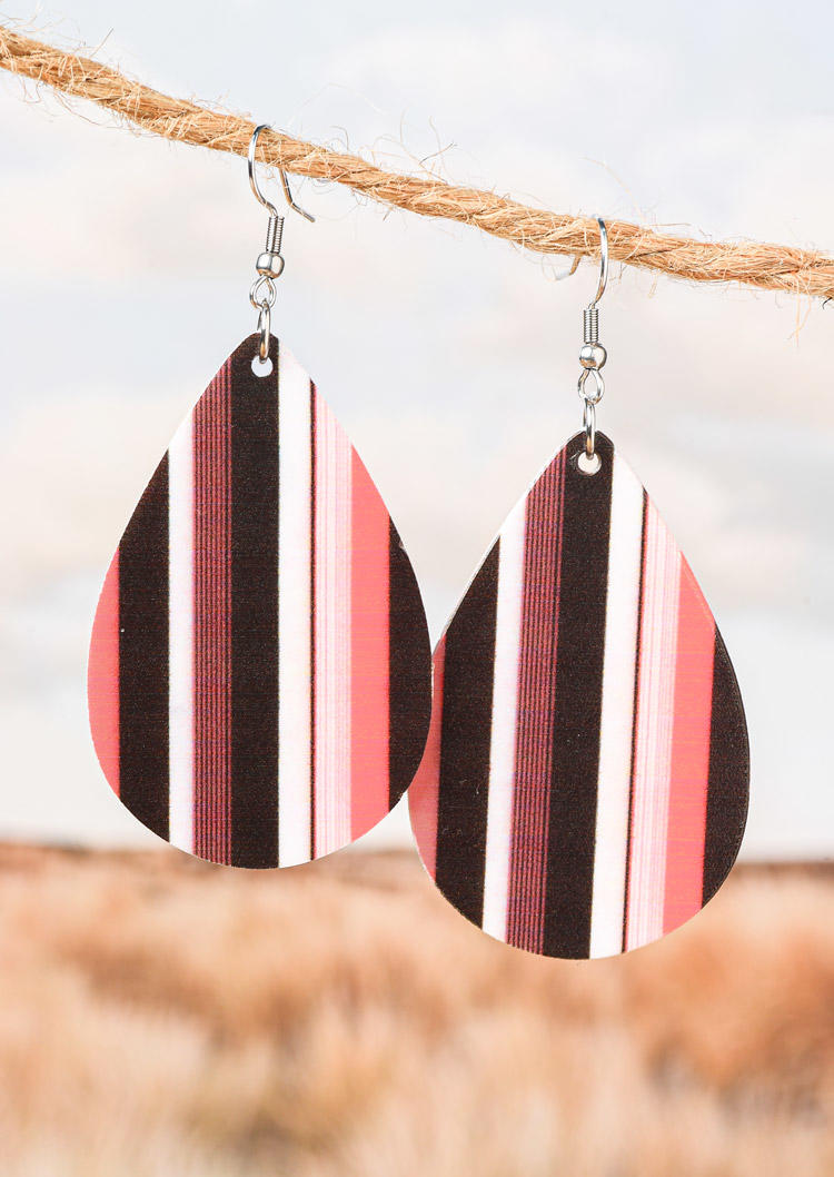 

Earrings Colorful Vertical Striped Water Drop Earrings in Multicolor. Size