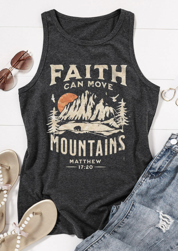 

Tank Tops Faith Can Move Mountains Matthew Racerback Tank Top - Dark Grey in Gray. Size