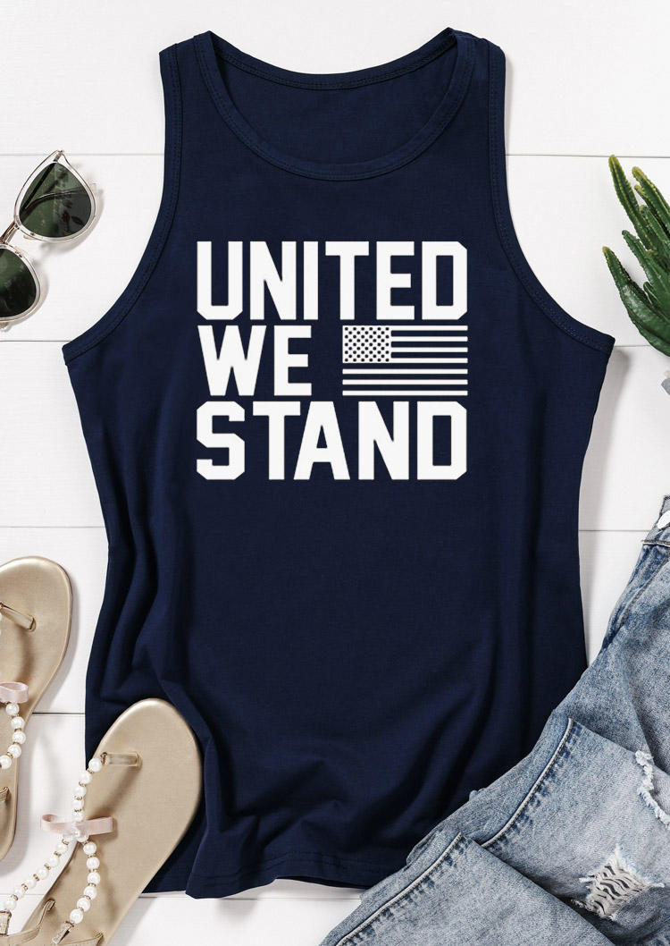 

Tank Tops United We Stand American Flag Tank Top - Navy Blue in Blue. Size
