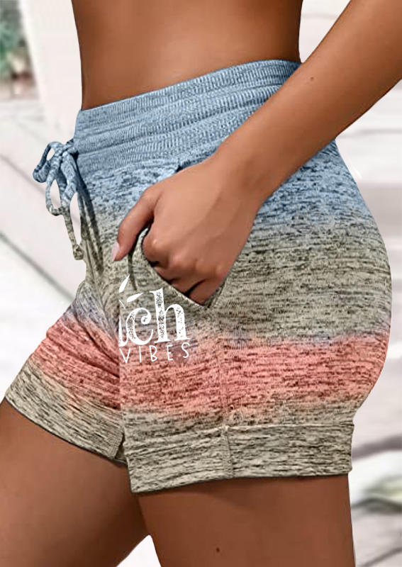 

Shorts Beach Vibes Gradient Pocket Drawstring Shorts in Multicolor. Size: L,M,,XL