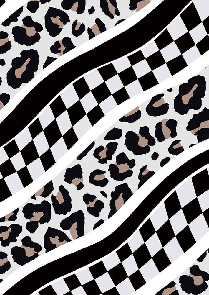 Leopard Checkered Flag O-Neck Tank