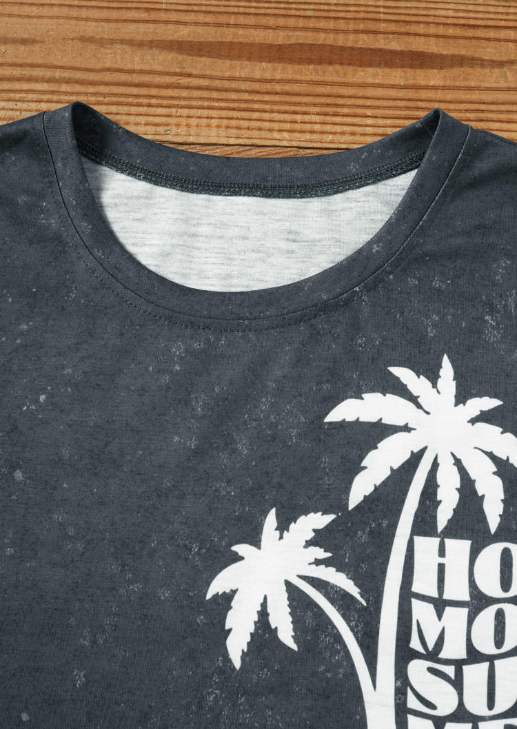 Hot Mom Summer Coconut Tree T-Shirt Tee - Dark Grey
