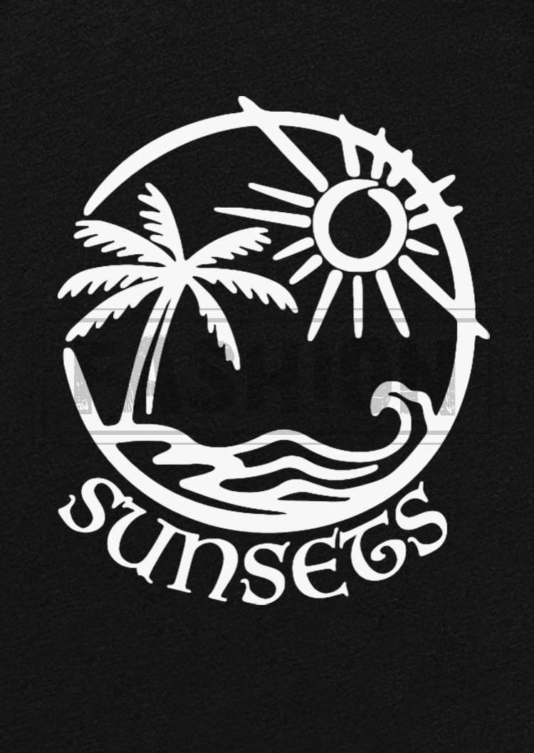 Forever Chasing Sunsets Coconut Tree Tank without Camisole - Black