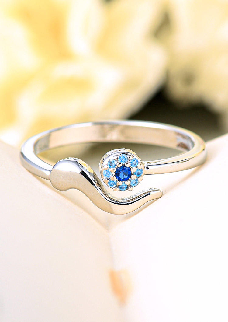 

Rings Evil Eye Adjustable Wrap Open Ring in Silver. Size