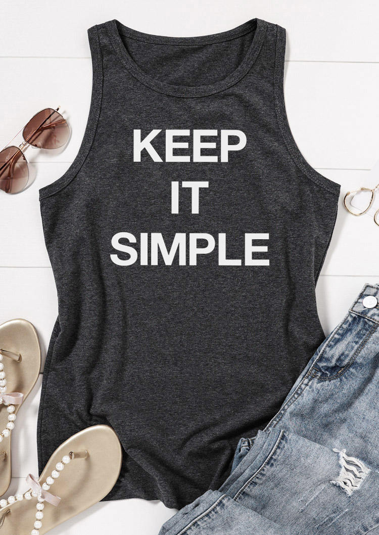 

Tank Tops Keep It Simple Racerback Tank Top - Dark Grey in Gray. Size