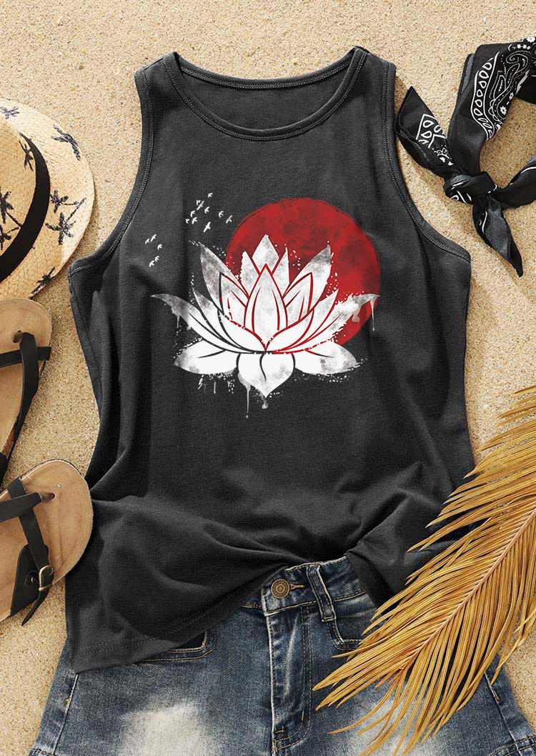 

Tank Tops Lotus Sunset Tank Top - Dark Grey in Gray. Size: L,M,,XL