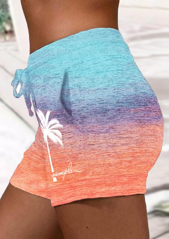 

Shorts Live Simple Coconut Tree Gradient Pocket Drawstring Shorts in Multicolor. Size