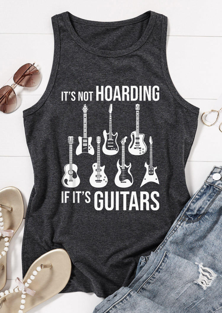 

Tank Tops It's Not Hoarding If It's Guitars Racerback Tank Top - Dark Grey in Gray. Size