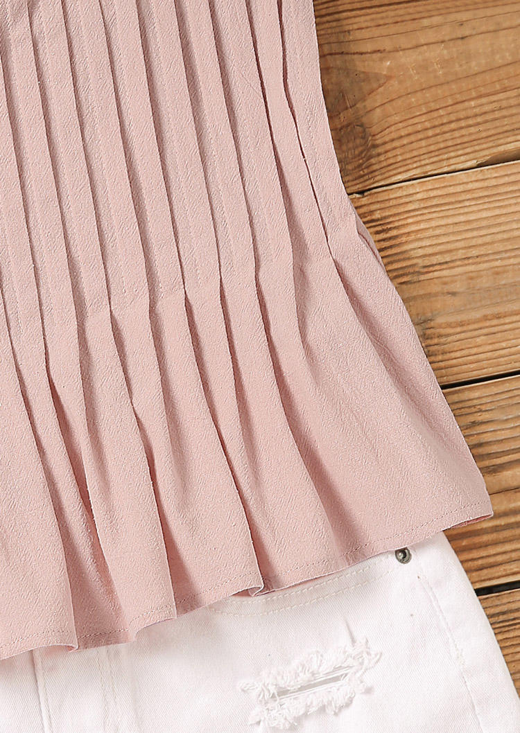 Ruffled Open Back Camisole - Light Pink