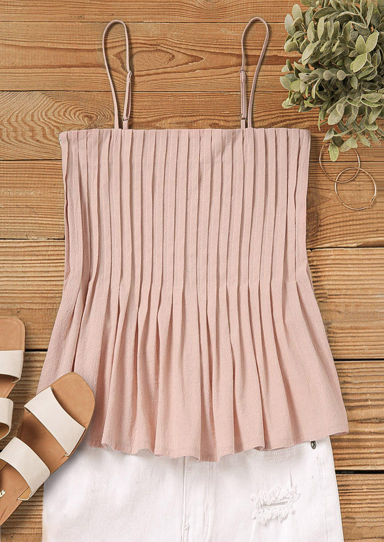 

Tank Tops Ruffled Open Back Camisole - Light Pink in Pink. Size