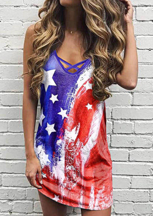 

Mini Dresses American Flag Tie Dye Mini Dress in Multicolor. Size: L,M,,XL