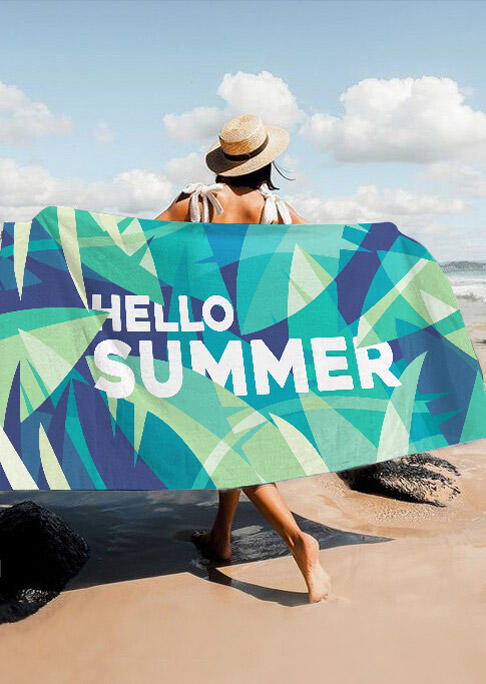 

Blanket Hello Summer Beach Blanket in Multicolor. Size