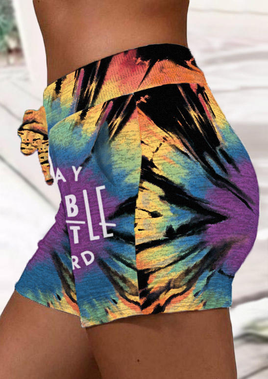 

Shorts Stay Humble Hustle Hard Reverse Tie Dye Rainbow Shorts in Multicolor. Size: L,M,,XL