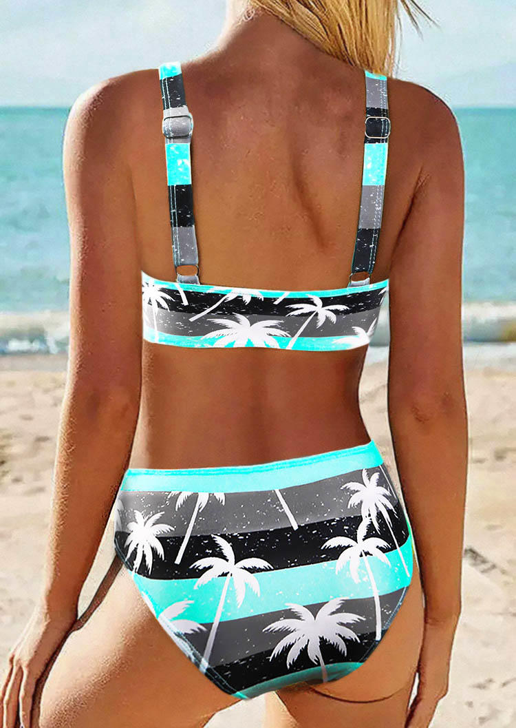 

Bikini Sets Coconut Tree Striped Bikini Set in Multicolor. Size