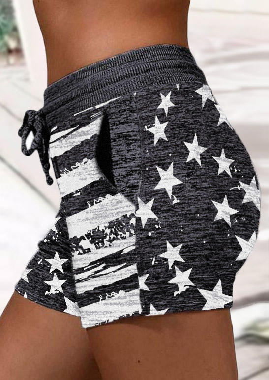 

Shorts American Flag Drawstring Pocket Shorts - Dark Grey in Gray. Size