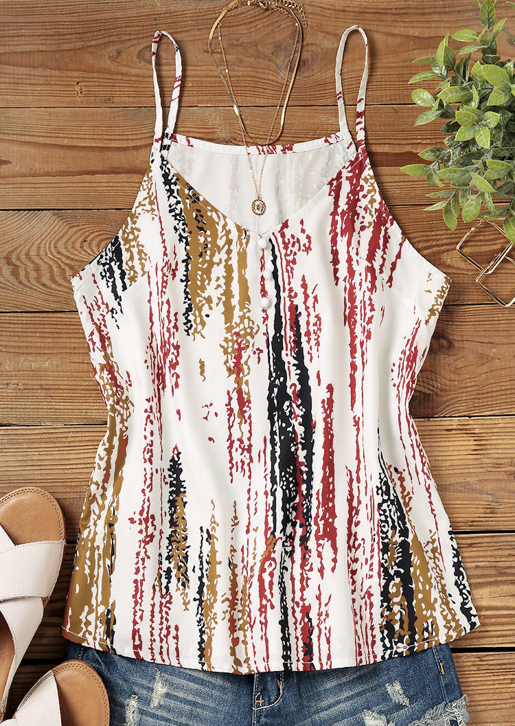 

Tank Tops Spaghetti Strap V-Neck Camisole in Multicolor. Size: ,XL